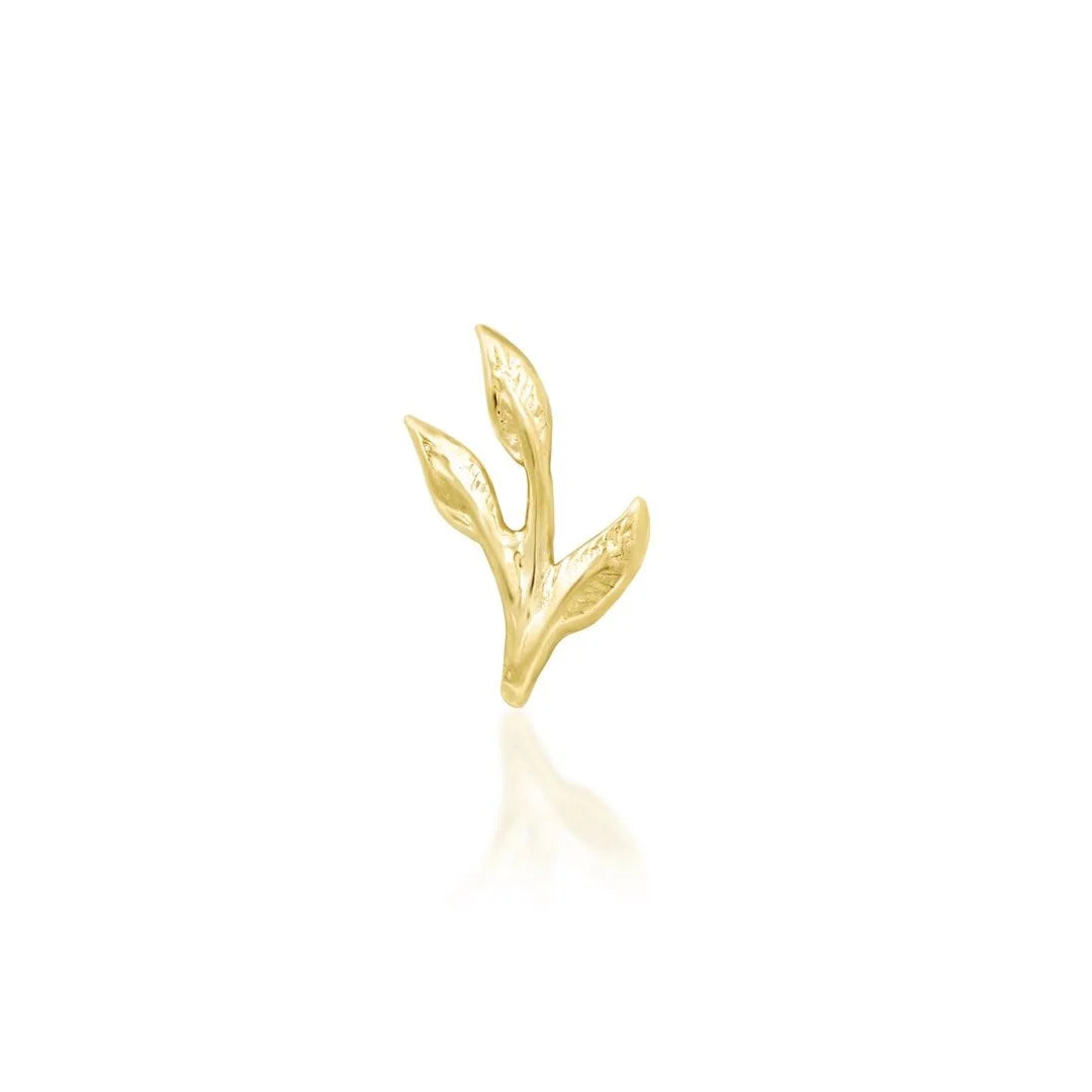Junipurr Ashe solid 14k gold botanical threadless piercing end
