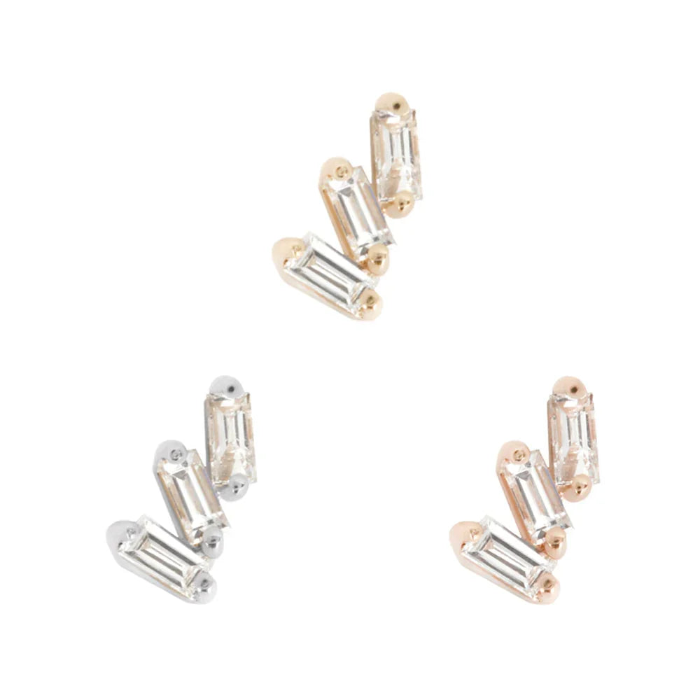 Buddha Staxx solid 14k gold directional threadless piercing end