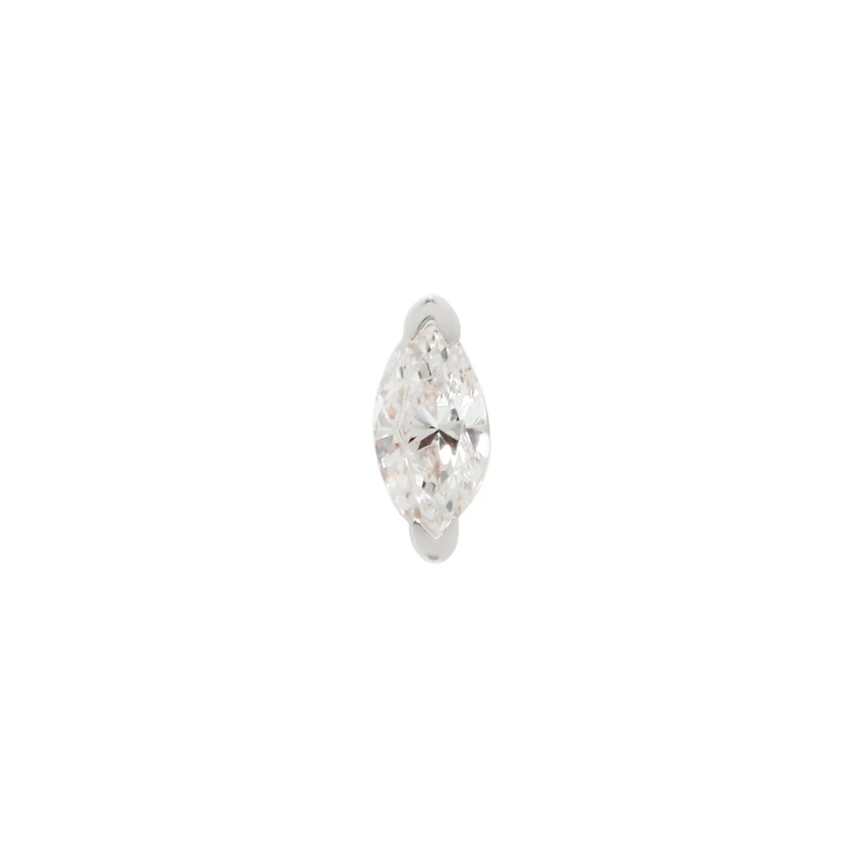 Buddha Zuri marquise threadless end in white gold
