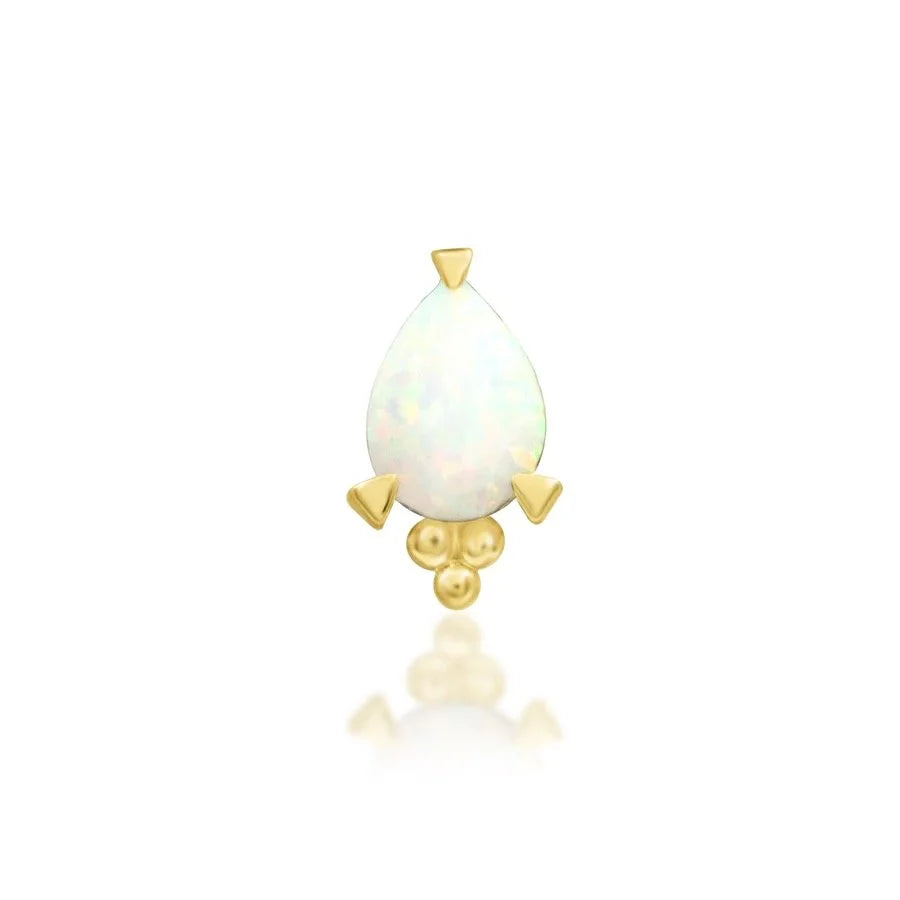Junipurr Artemis opal solid 14k gold threadless piercing end