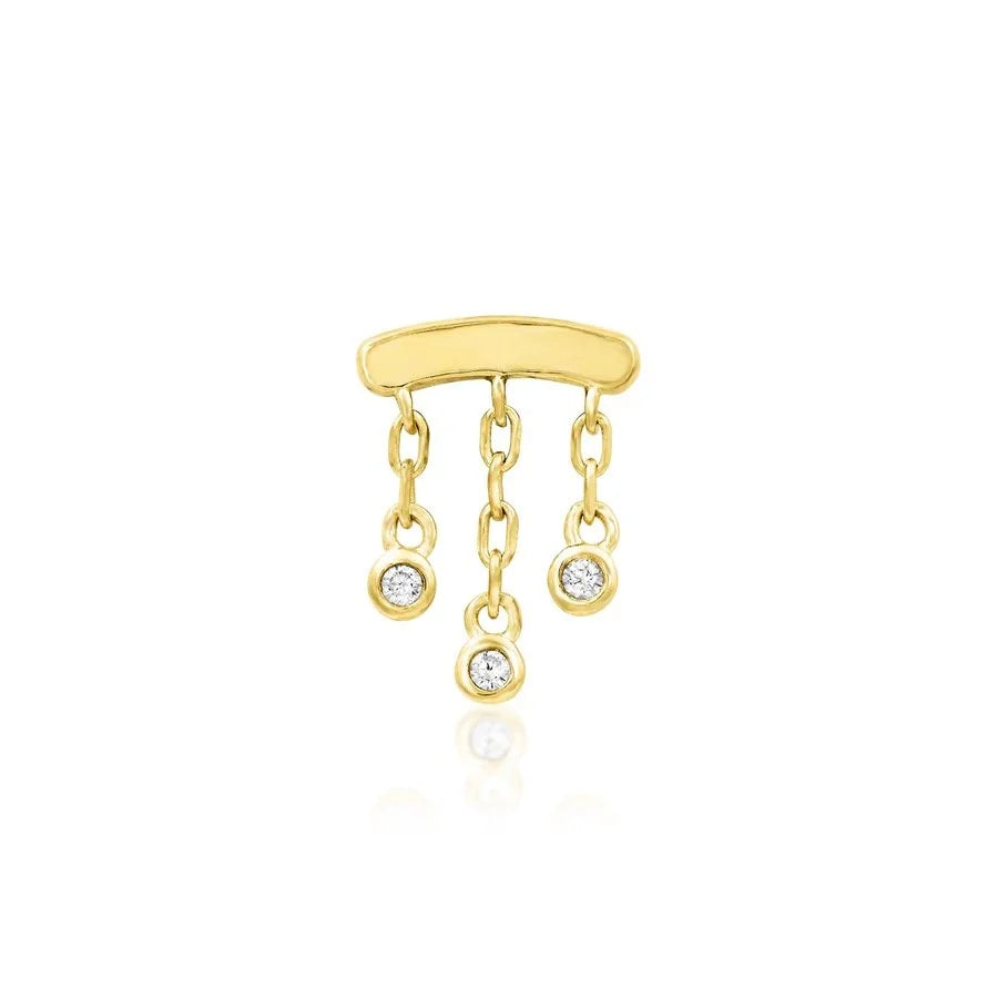 Junipurr Delilah solid 14k gold CZ chain threadless piercing end