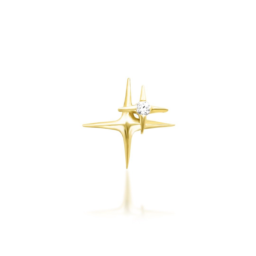 Junipurr 11:11 solid 14k gold threadless piercing end