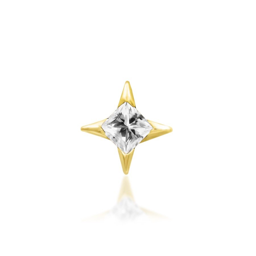 Junipurr Corvin solid 14k gold threadless piercing end