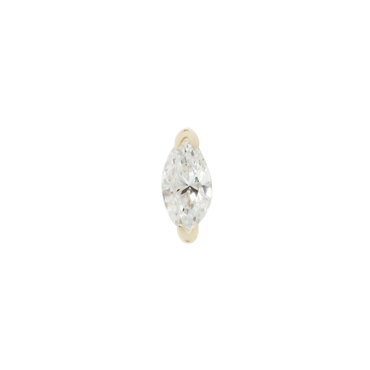 Buddha Zuri marquise threadless end in yellow gold