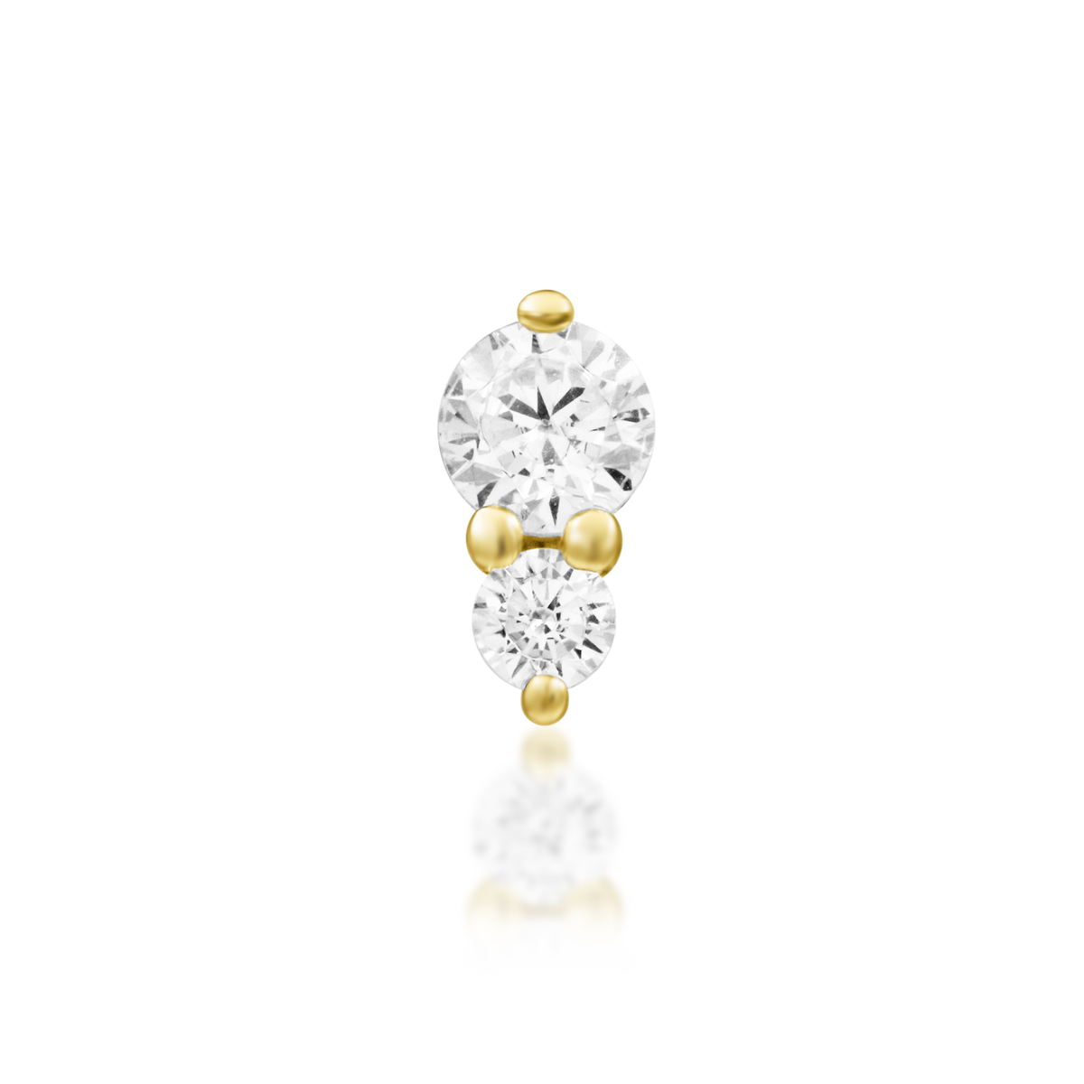 Junipurr Aman White CZ 14k Gold Piercing End product photograph