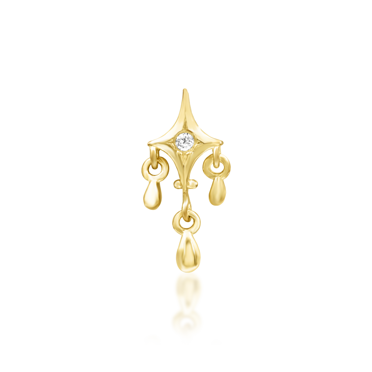 Junipurr Antoinette 14k Gold Piercing End product photograph