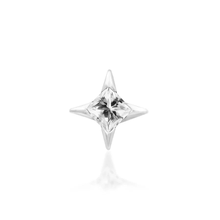 Junipurr Corvin threadless piercing end in white gold