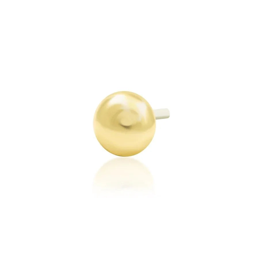 Junipurr Dome 14k gold threadless end, close-up