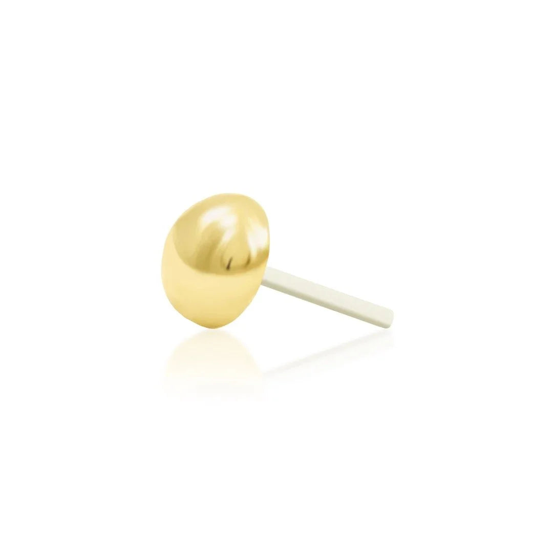 Junipurr Dome 14k gold threadless end, side view