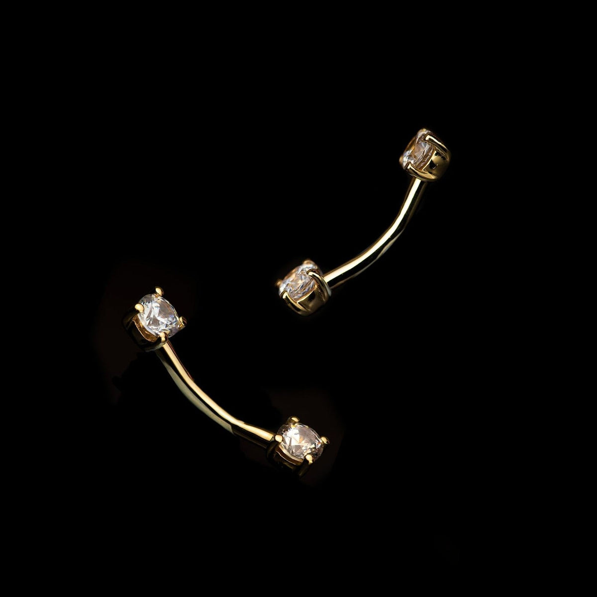 Junipurr Empress 14k gold curved barbell product photograph