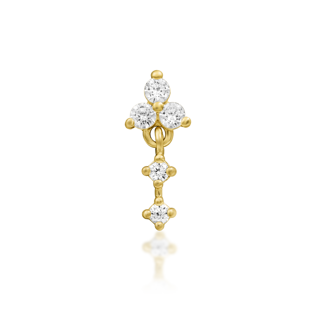 Junipurr Maris White CZ 14k Gold Piercing End product photograph