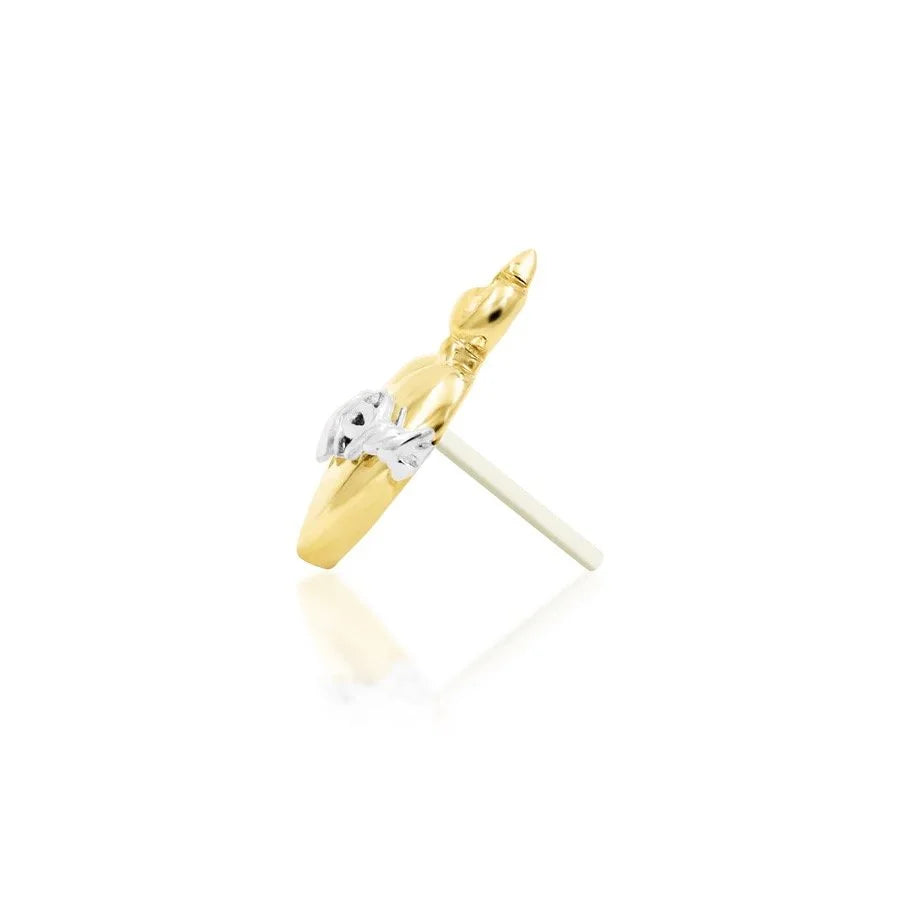 Side view of the Junipurr Sacred Heart end in white gold