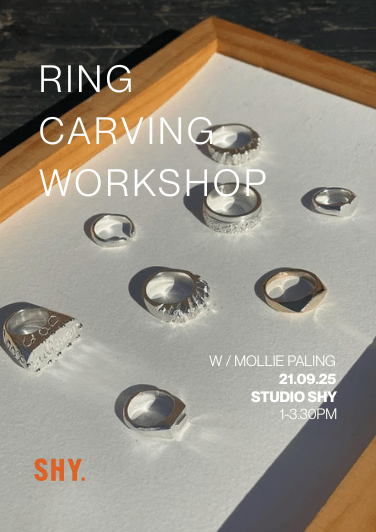 Ring carving workshop with Mollie Paling at SHY, 21 September 2025